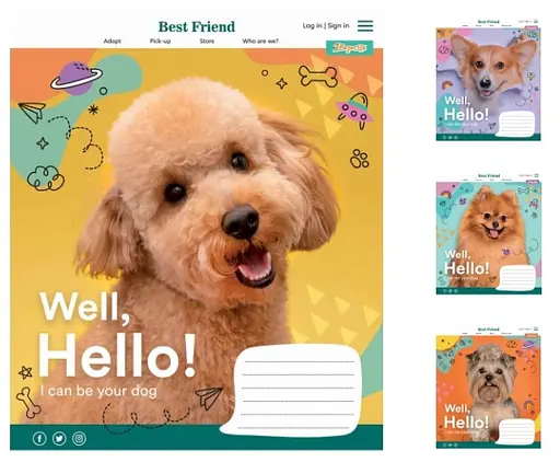 Зошити учнівські 18 аркушів клітинка. 1В Well, Hello!, 25 шт. в упаковці