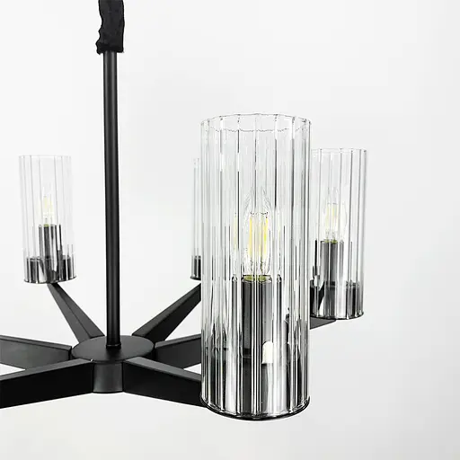 Люстра дизайнерская с прозрачными плафонами ABBY Line.F Количество ламп 8 - фото 2