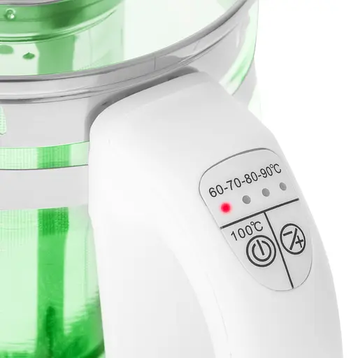 Стеклянный чайник Adler AD 1299 белый объемом 1.5 л с заварочным блоком и контролем температуры - фото 3