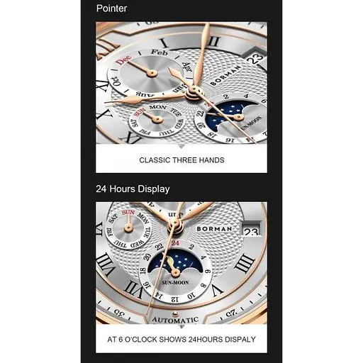 Водостойкие механические часы Borman Club golden - фото 8