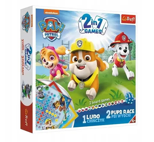Настільна гра Trefl Лудо 2 в 1. Щенячий патруль (Ludo 2 in 1: Paw Patrol) (01896)