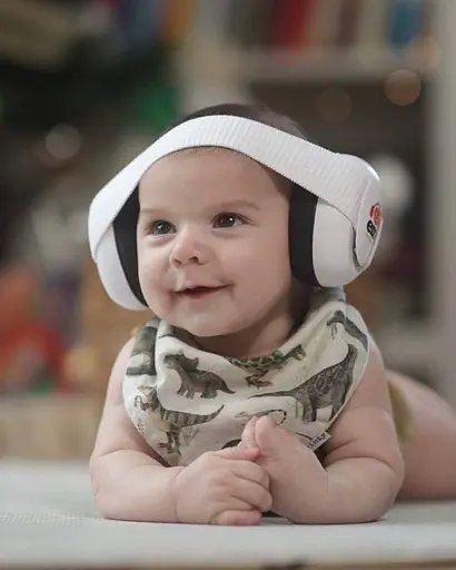 Дитячі протишумні навушники EMS від 0 до 18 міс 4 Bubs, Біла стрічка, Білий (1013-02) - фото 5