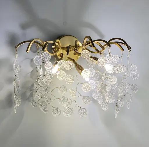 Бра в золотистому корпусі у вигляді гілочок з пелюстками Line F WB 8009-4 GD - фото 3