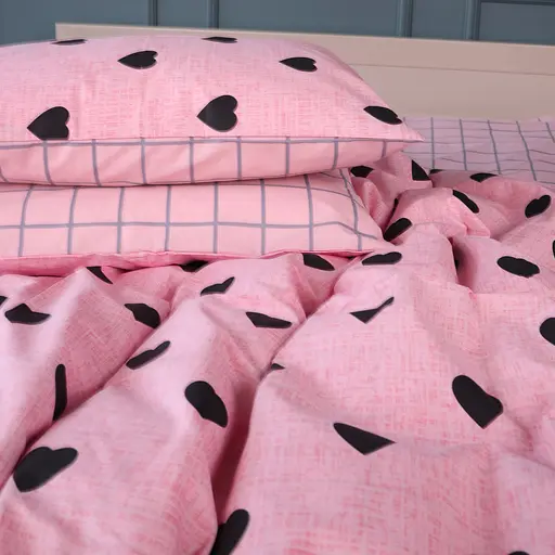 Наволочка MirSon Hearts & Grid бязь 50х50 см (2200011633046)