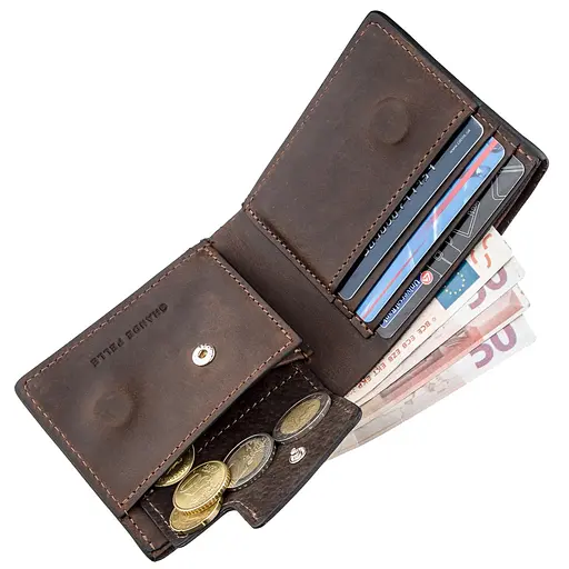 Кожаный портмоне Grande Pelle 9х11х3 см acs0015838 - фото 4