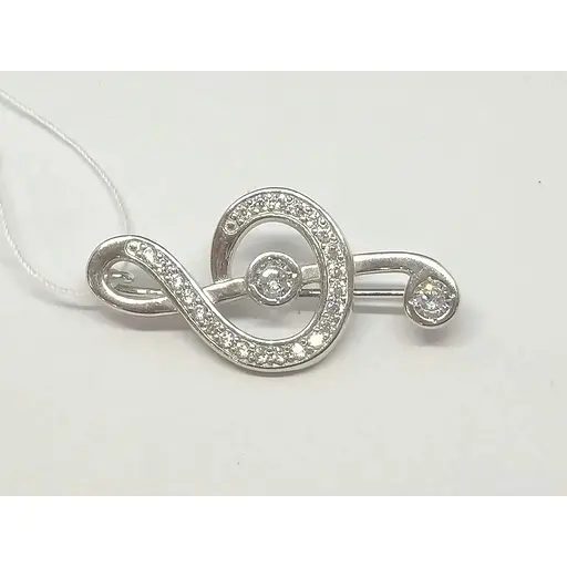 Срібна брошка Ірій з фіанітами. 9515 - фото 2