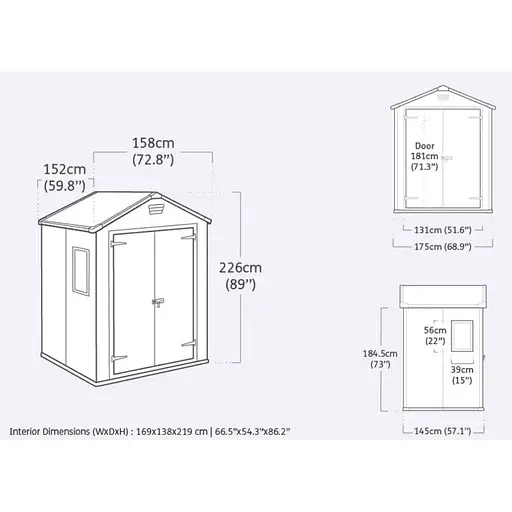 Сарай пластиковый Keter MANOR 6x5 м бежево-коричневый - фото 7