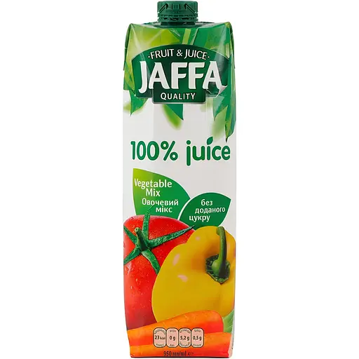 Упаковка сока Jaffa Овощной микс с мякотью 11.4 л (950 мл х 12 шт.) - фото 2