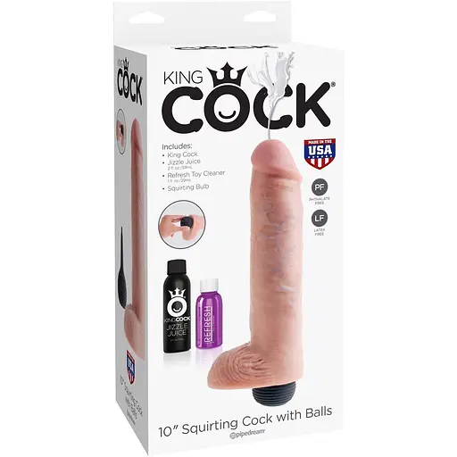 Фалоімітатор з еякуляцією King Cock Squirting Cock 25.4 см тілесний