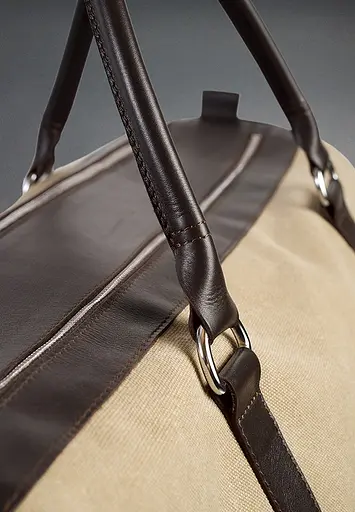 Сумка Harper MAXI з канвасу з темно-коричневими шкіряними вставками - фото 5