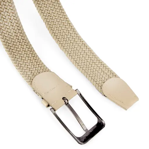Ремінь гумка чоловічий PS-40044 (130 см) бежевий плетений - фото 2