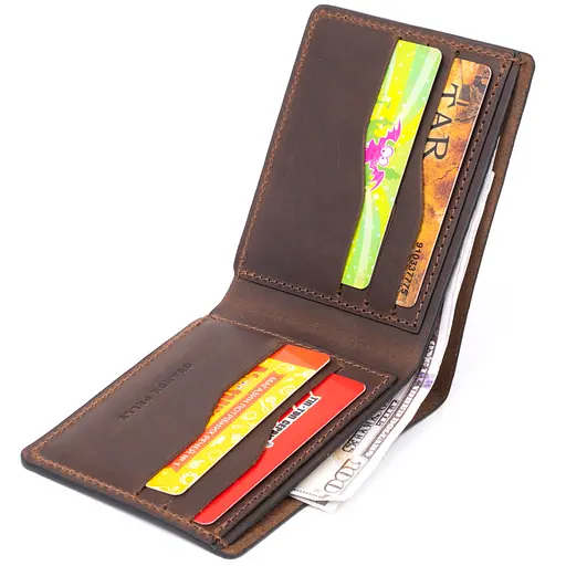 Кожаный портмоне Grande Pelle 12х8х1 см acs0016120 - фото 3