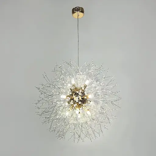 Пушистый подвесной светильник-шарик в виде одуванчика в золотом корпусе Ø 55 см | Line F | Арт. AS155/550 P GD - фото 4