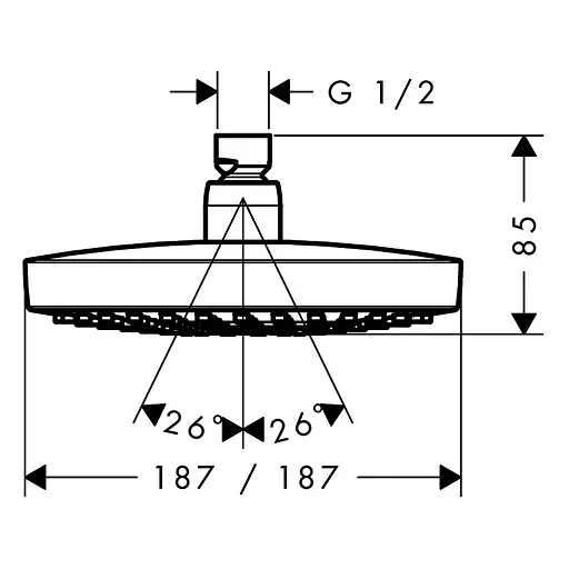 Верхний душ Hansgrohe Croma Select E 26524400, Хром - фото 2