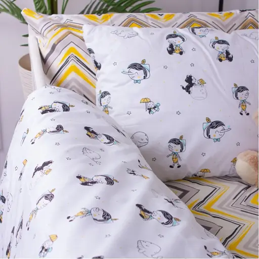 Комплект постельного белья MirSon Бязь 18-0003 Pinokio 175х210 белый (2200010260618) - фото 3