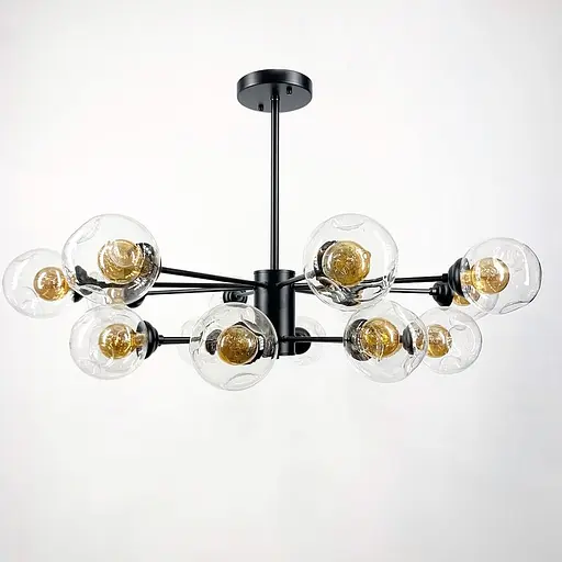 Люстра-молекула в чорному кольорі корпусу з 16 подвійними плафонами | Line F | Арт. 5033/16 - фото 2