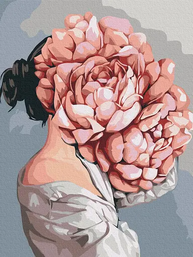 Картина за номерами на підрамнику Brushme Загадка піонів Mykhailyshyna Daria