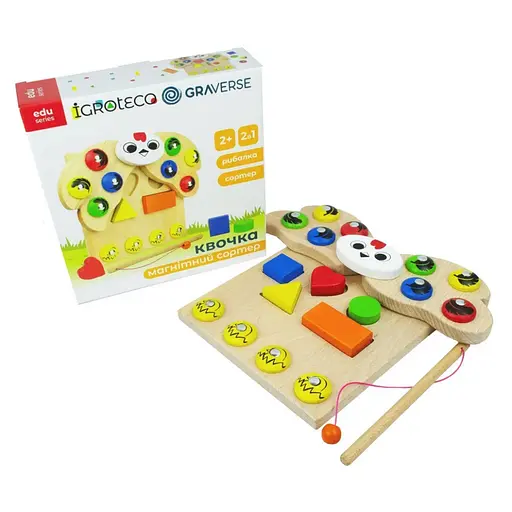 Дерев'яна розвивальна гра "Магнітний сортер Квочка" 900637 - фото 2