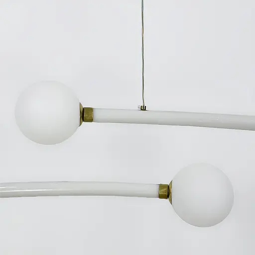 Дизайнерська латунна LED люстра з акриловими кульками Ø 80 см Line.F MJ 76-800 AB - фото 3