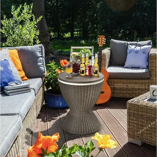 Стол-холодильник Costway Curver с регулируемой высотой 30L коричневый - фото 4