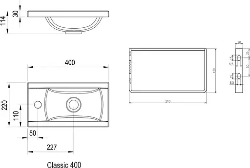 Умивальник Ravak Classic 400 XJD01140000, Білий - фото 5