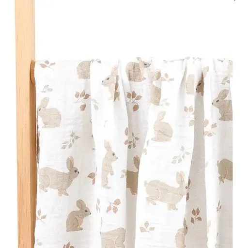 Муслинова дуже якісна пелюшка OldBro Kids Hare Grey 100x120 см - фото 1