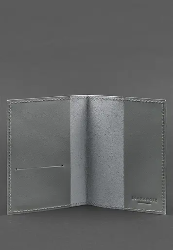 Кожаная обложка для паспорта и военного билета 1.2 серая - фото 4