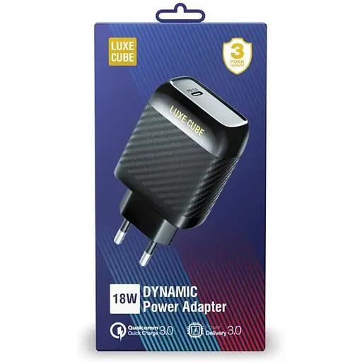 Мережевий зарядний пристрій Luxe Cube Dynamic 18W Black (4446689880896) - фото 2