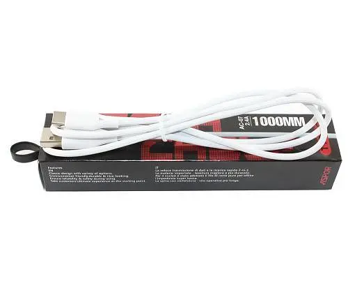 Кабель USB AM-Type-C, 1 м, белый, Aspor, 2.4A (AC-07) - фото 1