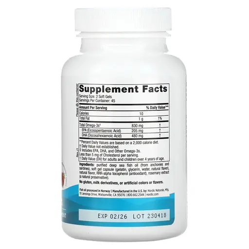 Омега-3 Nordic Naturals DHA 830 mg, 90 капсул - Клубника - фото 2