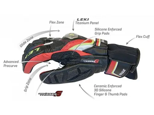 Рукавиці Leki Worldcup Race Ti S System 10 Black/Lemon (1052-649 801301 100) - фото 2