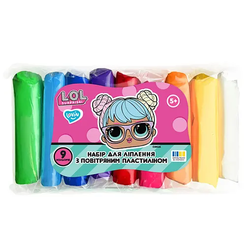 Набор для лепки с воздушным пластилином L.O.L. Surprise! Lovin LOL70195, 9 цветов классик - фото 1