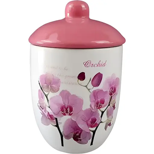 Цукорниця керамічна Interos Орхідея рожева 520 мл (000014778) - фото 1