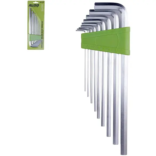 Набір ключів шестигранних Alloid вигнутих подовжених 1.5-10 мм 9 предметів (HS-0918D) - фото 2