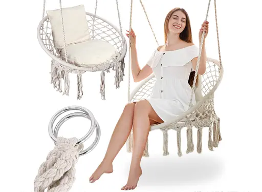 Подвесное кресло качеля Noveen TOGO Beige - фото 2