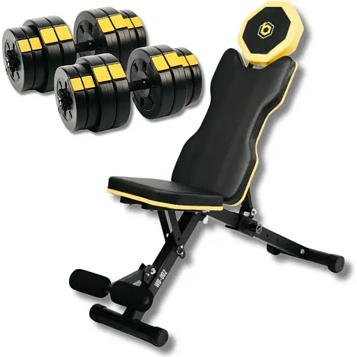 Набір Besport PowerPro гантелі 2х31кг з лавою WB-002