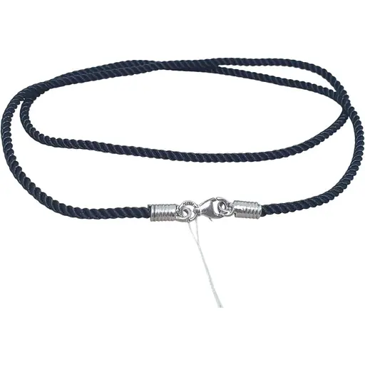 Ювелирный шнурок из текстиля Малина с серебряными вставками. 336/Р 40 55