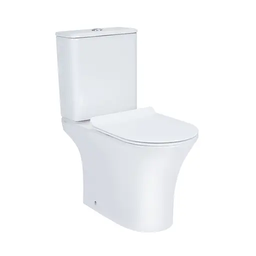 Унитаз-компакт Qtap Presto безободковый с сиденьем Soft-close QT24221217AW, Белый - фото 1