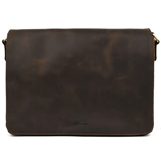 Сумка мужская через плечо из кожи и канвас TARWA 37х27х11 см sum0028301 - фото 5