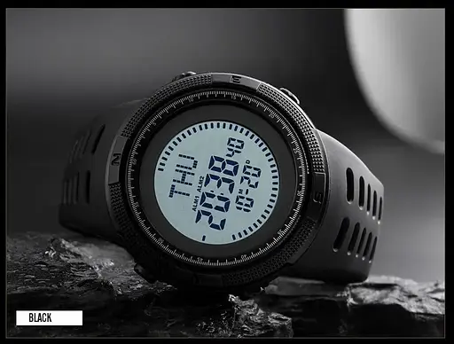 Часы мужские спортивные с компасом Skmei 1254 Compass (Черный) - фото 5