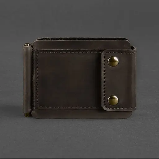 Мужской кожаный портмоне темно-коричневый 10.0 зажим для денег Crazy Horse - фото 8