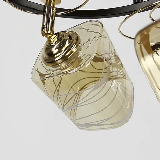 Коричнева люстра на 3 плафони з регулюванням у корпусі Ø 38 см | Арт. 7182/3A CF+FGD | Line F - фото 3