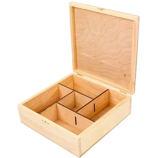 Скринька дерев'яна Rosa Talent з замком 5 секції 24х24х8 см