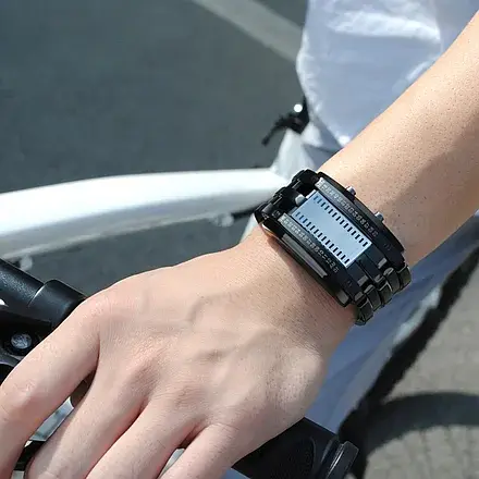 Уникальные бинарные мужские часы Skmei 0926 (Черные) - фото 9