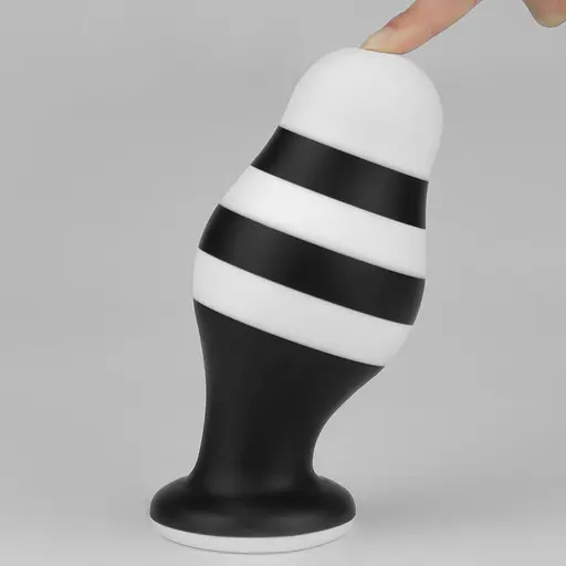 Анальна пробка LoveToy X-Missioner 17 см (чорно-білий) - фото 7