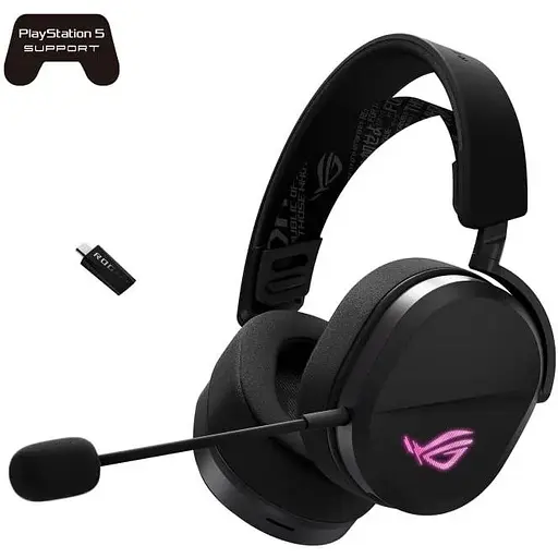 Гарнитура Asus Rog Pelta USB-A/BT/WL RGB 1.8м черная