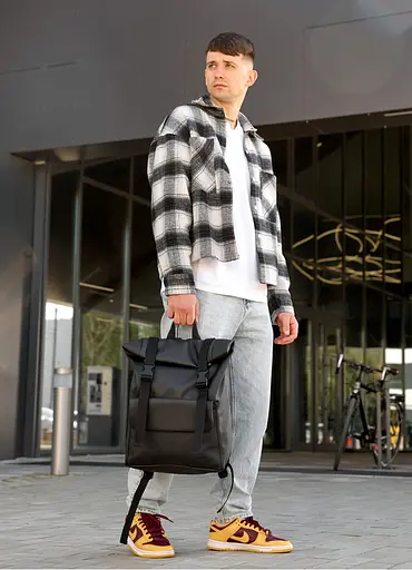 Чоловічий рюкзак Sambag RollTop Milton чорний 41 х 30 х 16 см (24251001m) - фото 6