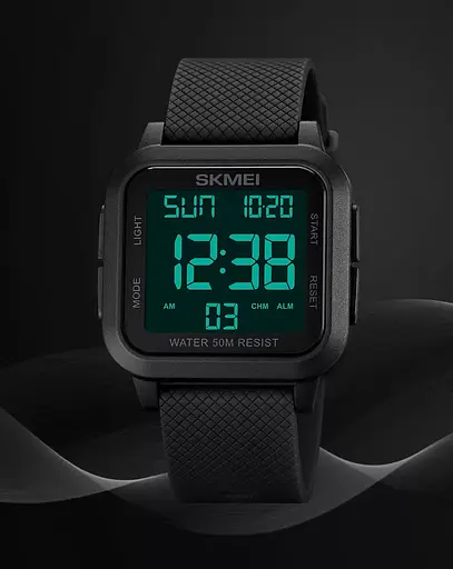 Чоловічий наручний годинник Skmei 1894 (Чорний з чорним циферблатом) - фото 7
