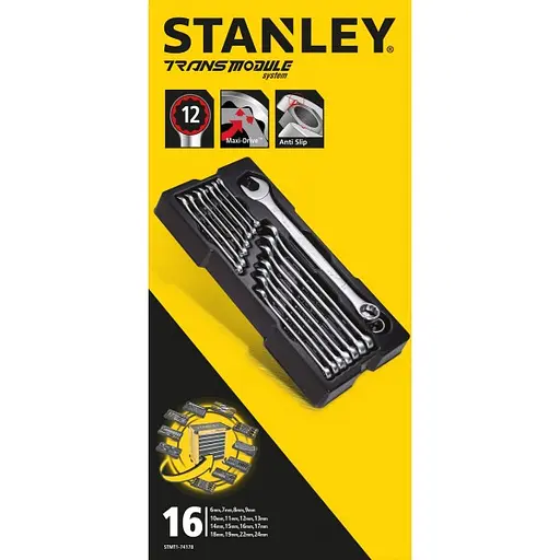 Набір ключів гайкових комбінованих Stanley MaxiDrive 16 шт.: 6, 7, 8, 9, 10, 11, 12, 13, 14, 15, 16, 17, 18, 19, 22, 24 мм (STMT1-74178) - фото 2