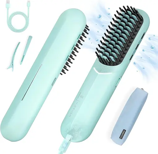 Беспроводной выпрямитель для волос с щеткой - Webeauty Porta - Mini Travel Dual Voltage Rechargeable, синий